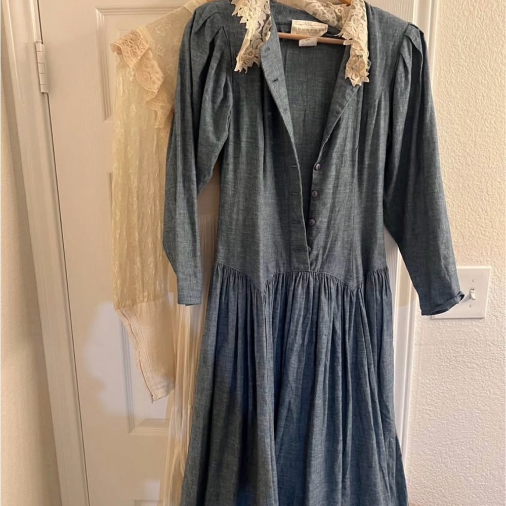 Gunne Sax 1980’s Cornflour Blue Dress